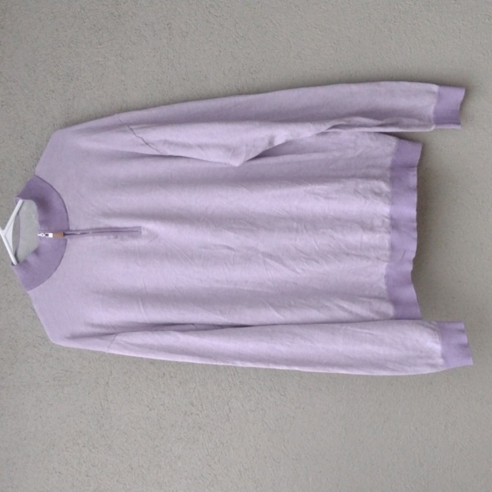 Peter Millar Lavender Crown Soft Cotton-Silk Quarter Zip XLT